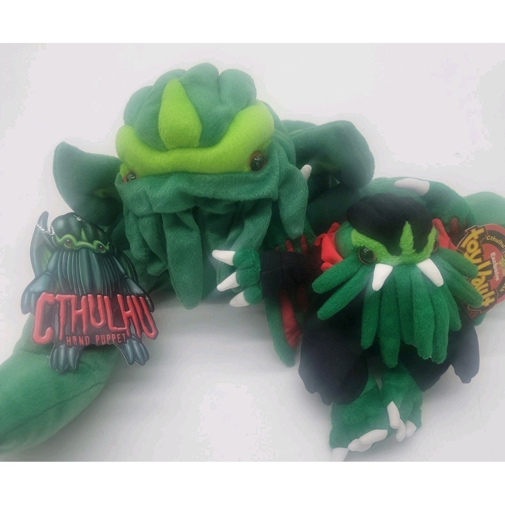 Toy Vault Cthulhu Plush Hand Puppet 13" + Toyzz 8" Dracthulhu Plush New!